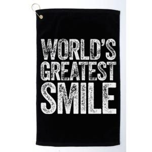 WorldS Greatest Smile Funny Award Platinum Collection Golf Towel