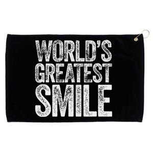 WorldS Greatest Smile Funny Award Grommeted Golf Towel