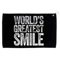 WorldS Greatest Smile Funny Award Grommeted Golf Towel