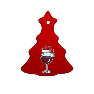 Wine Glass Santa Hat Ing Cool Christmas Funny Gift Ceramic Tree Ornament