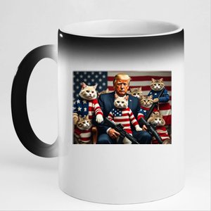 We’Re Gonna Save The Cats Funny Trump Vote 2024 America 11oz Black Color Changing Mug