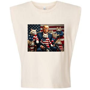 We’Re Gonna Save The Cats Funny Trump Vote 2024 America Garment-Dyed Women's Muscle Tee