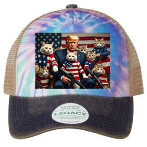 We’Re Gonna Save The Cats Funny Trump Vote 2024 America Legacy Tie Dye Trucker Hat