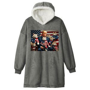 We’Re Gonna Save The Cats Funny Trump Vote 2024 America Hooded Wearable Blanket