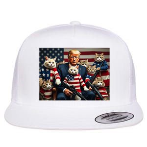 We’Re Gonna Save The Cats Funny Trump Vote 2024 America Flat Bill Trucker Hat