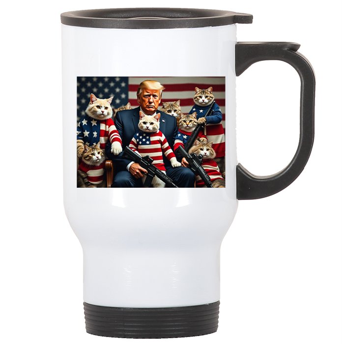 We’Re Gonna Save The Cats Funny Trump Vote 2024 America Stainless Steel Travel Mug