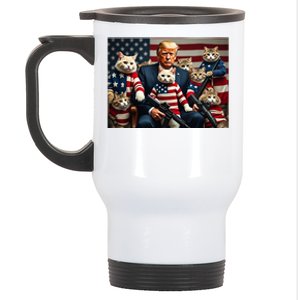 We’Re Gonna Save The Cats Funny Trump Vote 2024 America Stainless Steel Travel Mug