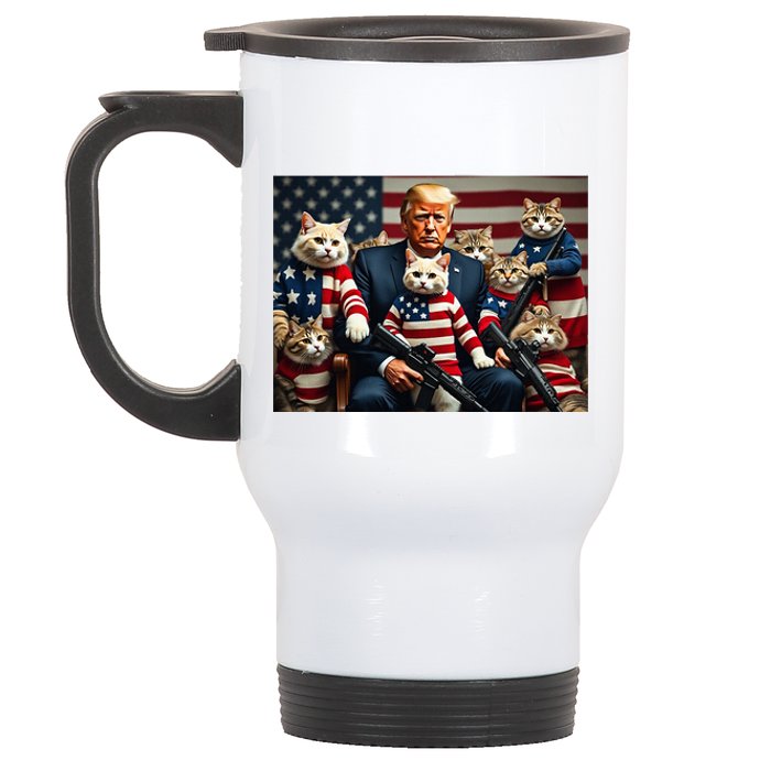 We’Re Gonna Save The Cats Funny Trump Vote 2024 America Stainless Steel Travel Mug