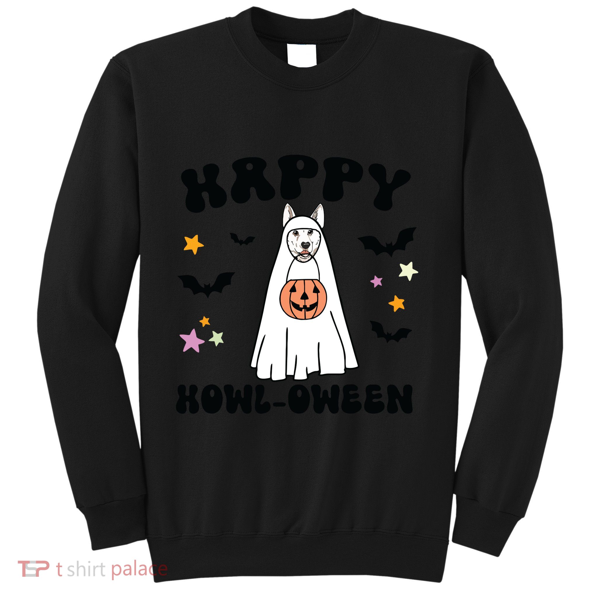 White German Shepherd Boo Ghost Dog Happy Halloween Costume Sweatshirt