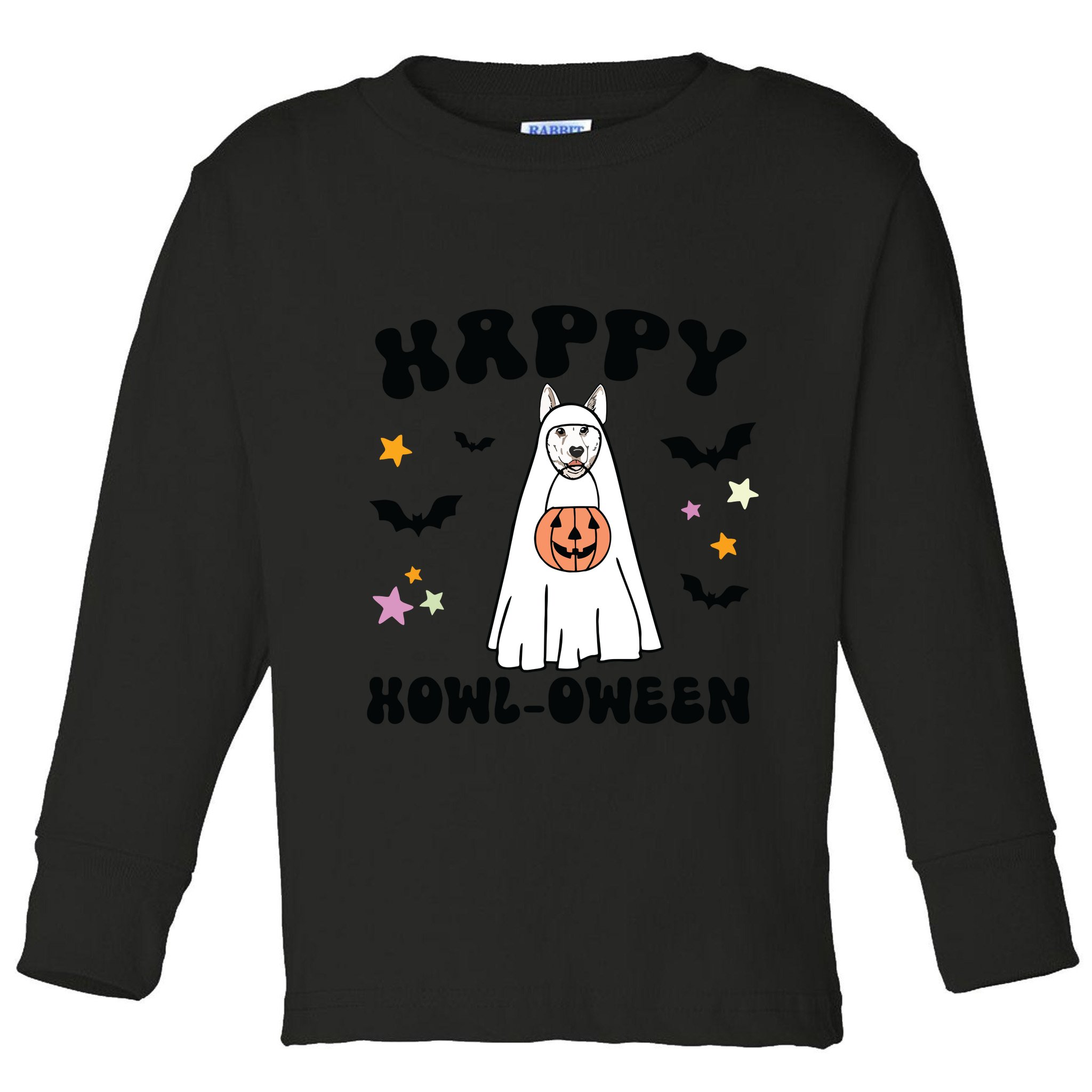 White German Shepherd Boo Ghost Dog Happy Halloween Costume Toddler Long Sleeve Shirt