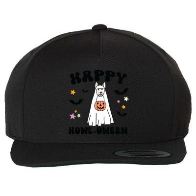 White German Shepherd Boo Ghost Dog Happy Halloween Costume Wool Snapback Cap