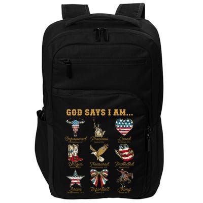 Western God Says I Am 4th Of July Distressed Impact Tech Backpack