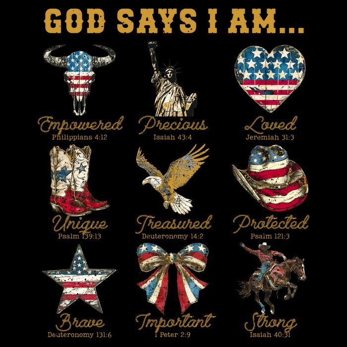 Western God Says I Am 4th Of July Distressed Impact Tech Backpack