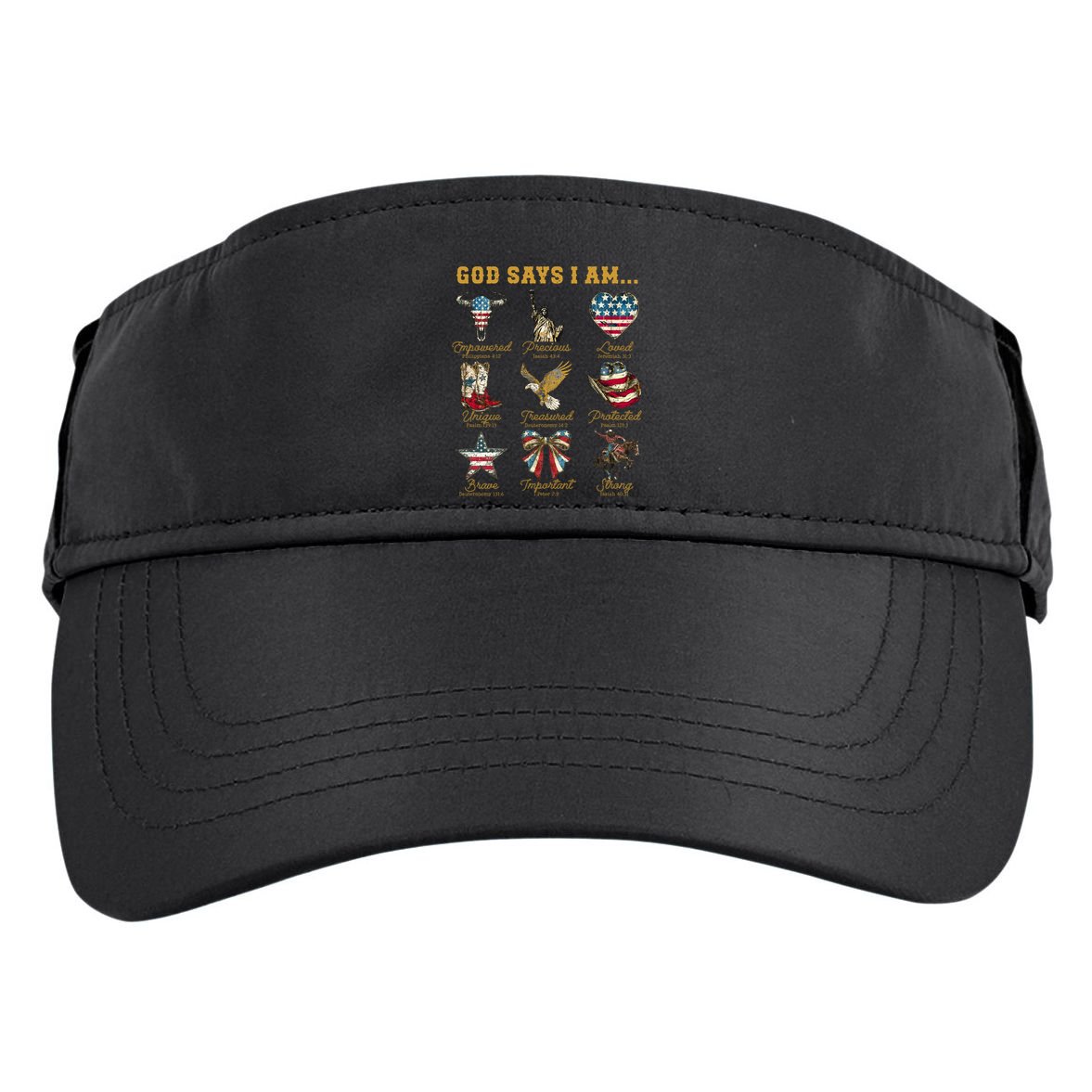 Western God Says I Am 4th Of July Distressed Adult Drive Performance Visor