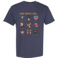 Western God Says I Am 4th Of July Distressed Garment-Dyed Heavyweight T-Shirt