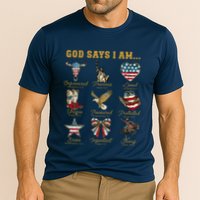 Western God Says I Am 4th Of July Distressed Cooling Performance Crew T-Shirt