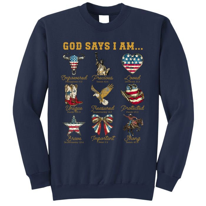 Western God Says I Am 4th Of July Distressed Sweatshirt