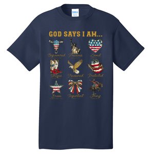 Western God Says I Am 4th Of July Distressed Tall T-Shirt