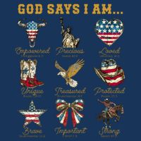 Western God Says I Am 4th Of July Distressed Sustainable Bucket Hat
