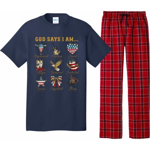 Western God Says I Am 4th Of July Distressed Pajama Set