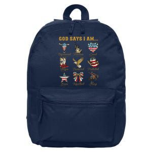 Western God Says I Am 4th Of July Distressed 16 in Basic Backpack