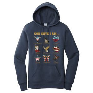 Western God Says I Am 4th Of July Distressed Women's Pullover Hoodie