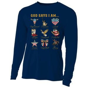 Western God Says I Am 4th Of July Distressed Cooling Performance Long Sleeve Crew