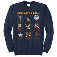 Western God Says I Am 4th Of July Distressed Tall Sweatshirt