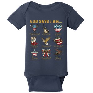 Western God Says I Am 4th Of July Distressed Baby Bodysuit