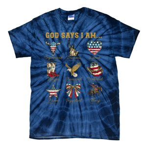 Western God Says I Am 4th Of July Distressed Tie-Dye T-Shirt