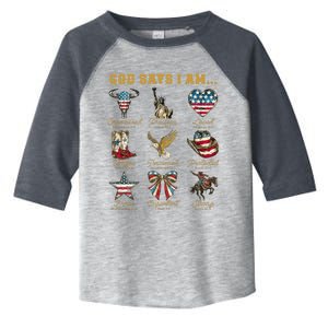 Western God Says I Am 4th Of July Distressed Toddler Fine Jersey T-Shirt