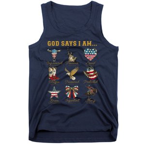 Western God Says I Am 4th Of July Distressed Tank Top