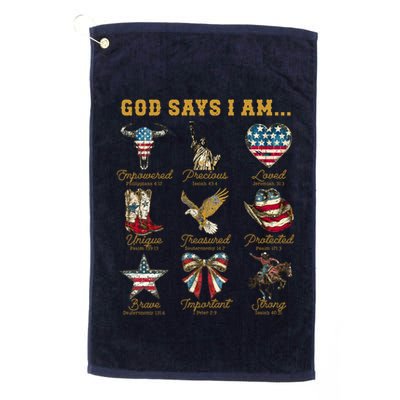 Western God Says I Am 4th Of July Distressed Golf Towel