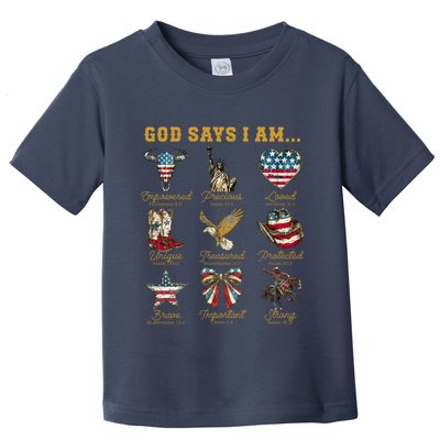 Western God Says I Am 4th Of July Distressed Toddler T-Shirt