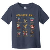 Western God Says I Am 4th Of July Distressed Toddler T-Shirt