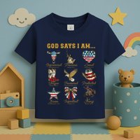 Western God Says I Am 4th Of July Distressed Toddler T-Shirt