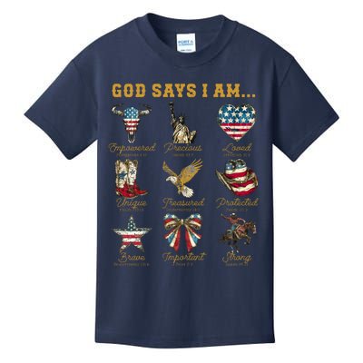 Western God Says I Am 4th Of July Distressed Kids T-Shirt