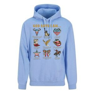 Western God Says I Am 4th Of July Distressed Unisex Surf Hoodie