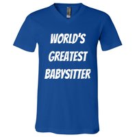 World’s Greatest Sitter Sitters Gift V-Neck T-Shirt