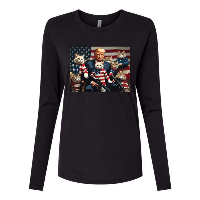 We’Re Gonna Save The Cats Funny Trump Vote 2024 America Womens Cotton Relaxed Long Sleeve T-Shirt