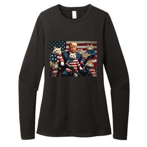 We’Re Gonna Save The Cats Funny Trump Vote 2024 America Womens CVC Long Sleeve Shirt