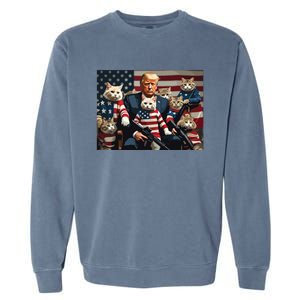 We’Re Gonna Save The Cats Funny Trump Vote 2024 America Garment-Dyed Sweatshirt