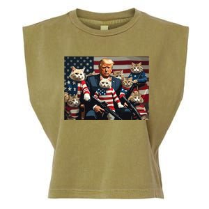 We’Re Gonna Save The Cats Funny Trump Vote 2024 America Garment-Dyed Women's Muscle Tee