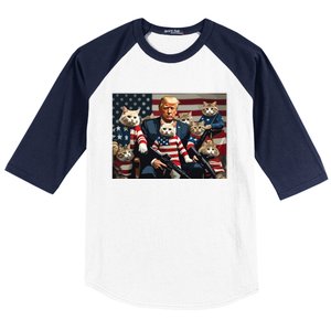 We’Re Gonna Save The Cats Funny Trump Vote 2024 America Baseball Sleeve Shirt