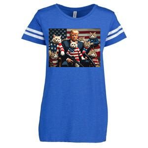 We’Re Gonna Save The Cats Funny Trump Vote 2024 America Enza Ladies Jersey Football T-Shirt