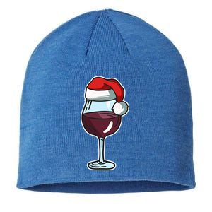 Wine Glass Santa Hat Ing Cool Christmas Funny Gift Sustainable Beanie