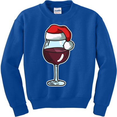 Wine Glass Santa Hat Ing Cool Christmas Funny Gift Kids Sweatshirt