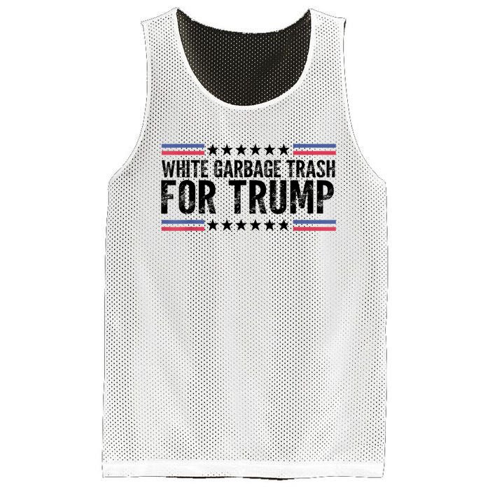 White Garbage Trash For Trump Vote Trump For President 2024 Mesh Reversible Basketball Jersey Tank