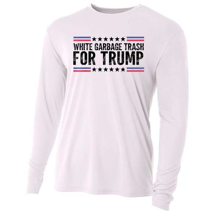 White Garbage Trash For Trump Vote Trump For President 2024 Cooling Performance Long Sleeve Crew