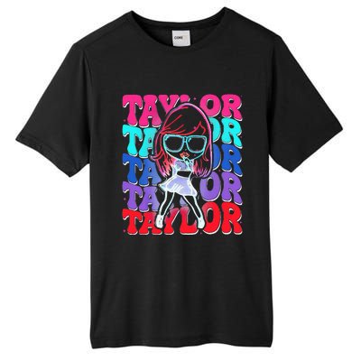 Women Girl Taylor First Name Personalized Groovy Birthday Tall Fusion ChromaSoft Performance T-Shirt